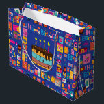 Happy Birthday Kids Große Geschenktüte<br><div class="desc">Eine farbenfrohe Gemusterte große Geschenktasche für Kinder zum Geburtstag</div>