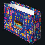 Happy Birthday Kids Große Geschenktüte<br><div class="desc">Eine farbenfrohe Gemusterte große Geschenktasche für Kinder zum Geburtstag</div>