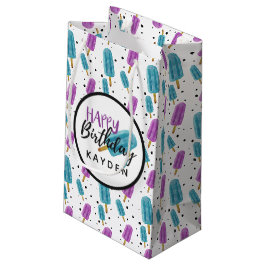 Happy Birthday Kid's Name Summer Ice Pop Party Kleine Geschenktüte