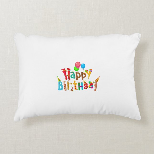 Happy Birthday" Kissendesign Dekokissen (Vorderseite)