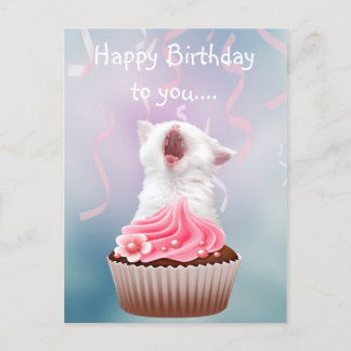 Happy Birthday Kitten Postkarte