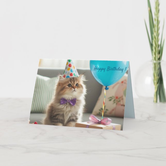 Happy Birthday Kitty Cat Karte (Vorderseite)