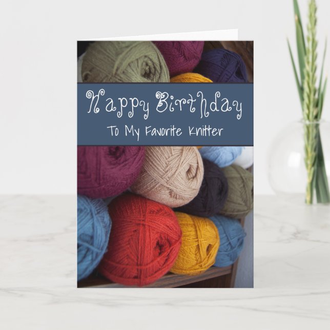 Happy Birthday Knitter Card Garn Maker Karte (Vorderseite)
