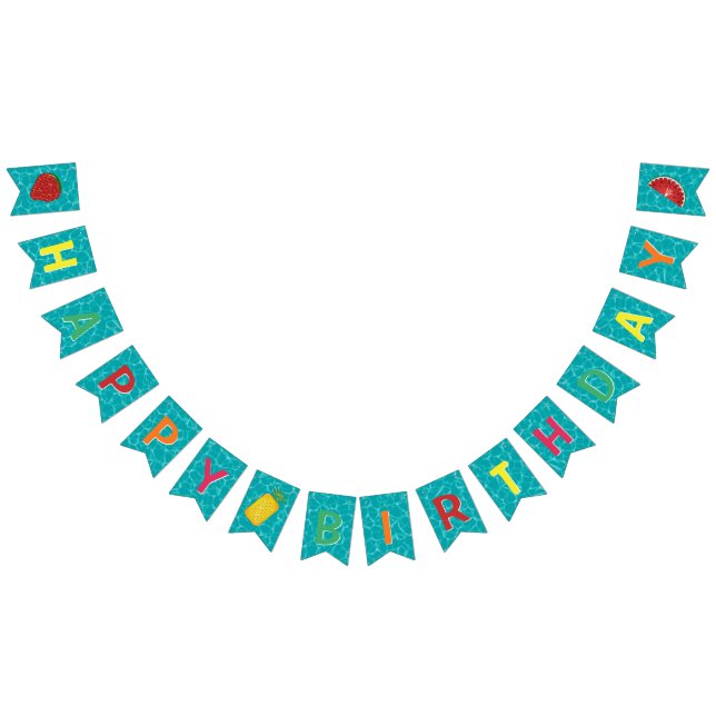 Happy Birthday l Pool Party l Summer Fruit Floats Wimpelkette (Alle)