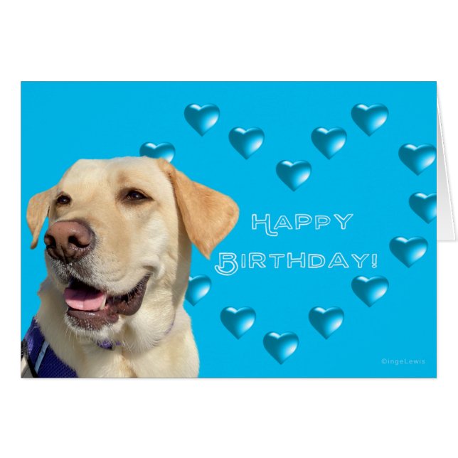 Happy Birthday Labrador Hund Herz, Adorable (Vorderseite (Horizontal))