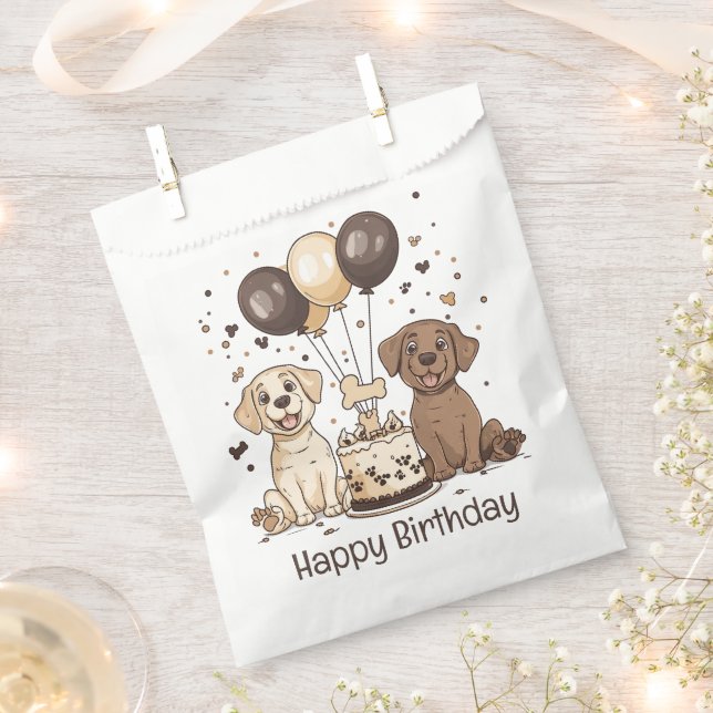Happy Birthday Labrador Retriever Hunde Geschenktütchen (Ausgeschnitten)