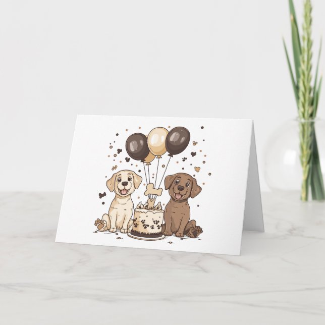 Happy Birthday Labrador Retriever Hunde Karte (Vorderseite)