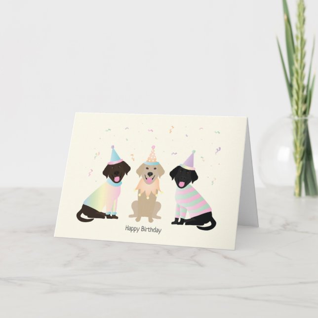 Happy Birthday Labrador Retriever Hunde Karte (Vorderseite)