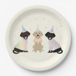 Happy Birthday Labrador Retriever Hunde Pappteller