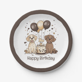 Happy Birthday Labrador Retriever Hunde Pappteller