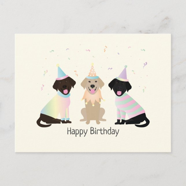 Happy Birthday Labrador Retriever Hunde Postkarte (Vorderseite)