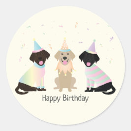 Happy Birthday Labrador Retriever Hunde Runder Aufkleber