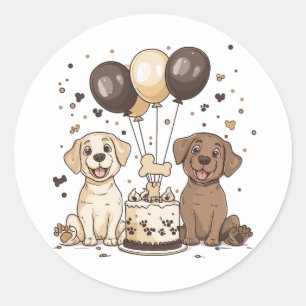 Happy Birthday Labrador Retriever Hunde Runder Aufkleber