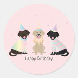 Happy Birthday Labrador Retriever Hunde Runder Aufkleber