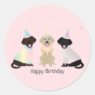 Happy Birthday Labrador Retriever Hunde Runder Aufkleber