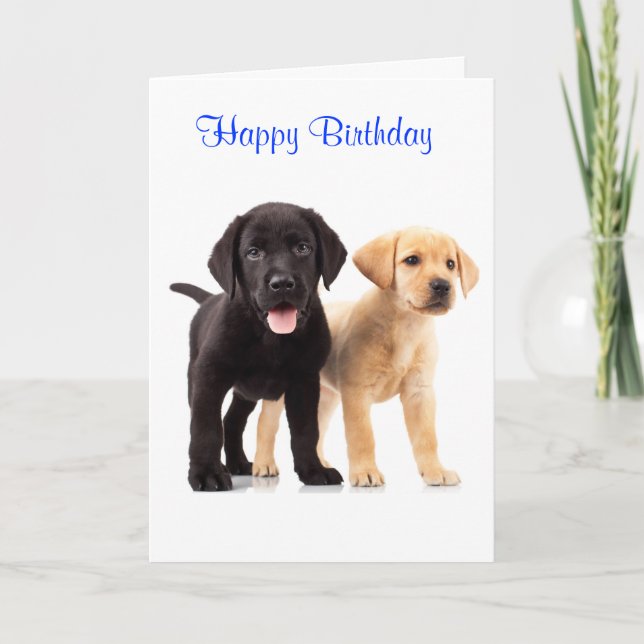 Happy Birthday Labrador Retriever Welpen Card Karte (Vorderseite)