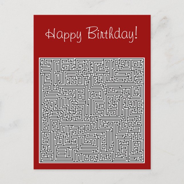 Happy Birthday Labyrinth Postkarte (Vorderseite)