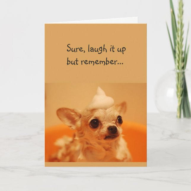 Happy Birthday Lachen es up Spaß Dog Gruß Karte (Vorderseite)