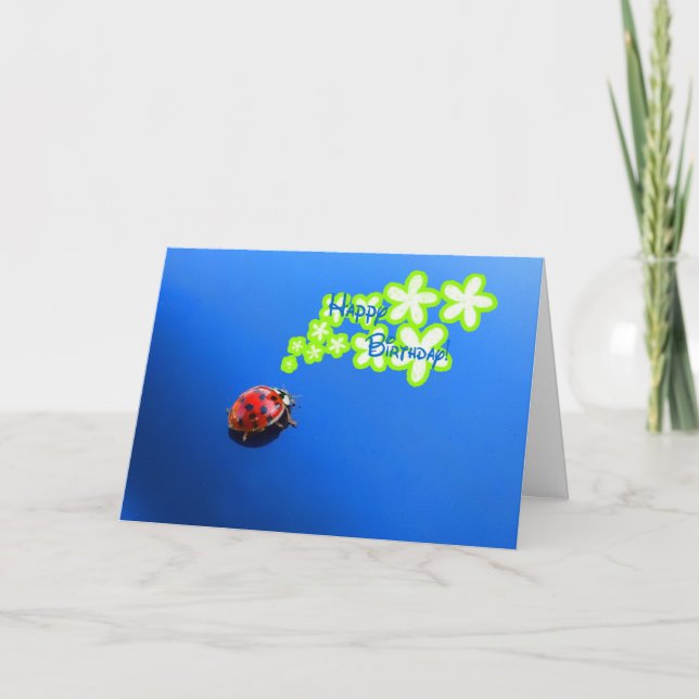 Happy Birthday Ladybug Card Karte (Vorderseite)