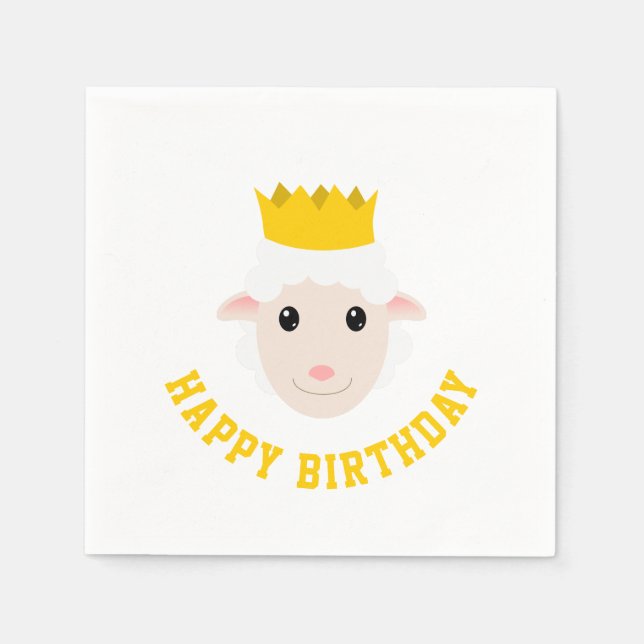 Happy Birthday Lamb Serviette (Vorderseite)
