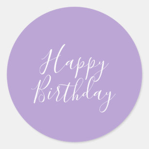 Happy Birthday Lavender Lila benutzerdefinierte Fa Runder Aufkleber