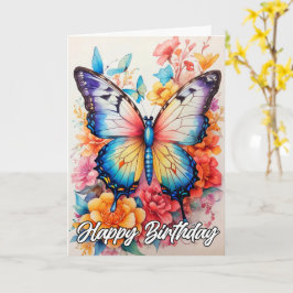 Happy Birthday | Lebhafter künstlerischer Schmette Karte