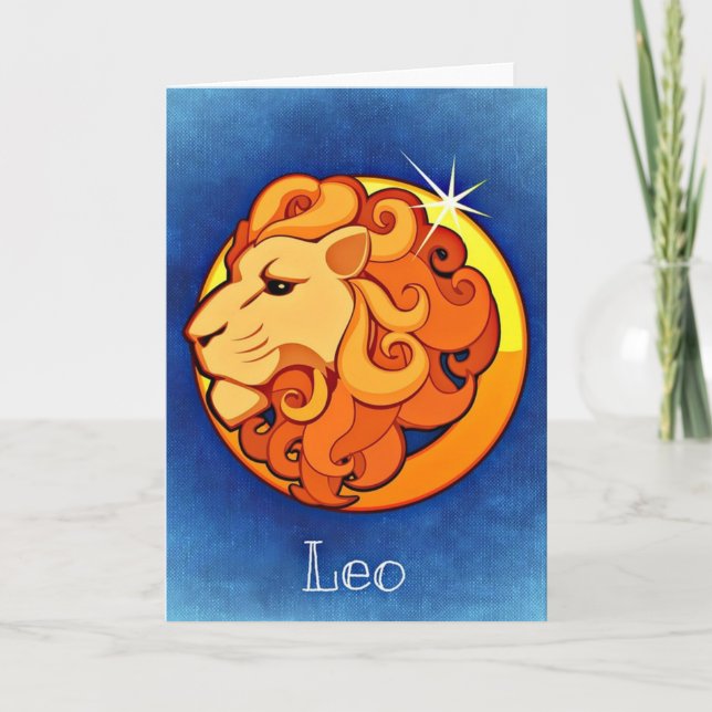 Happy Birthday Leo Zodiac Horoscope August Karte (Vorderseite)