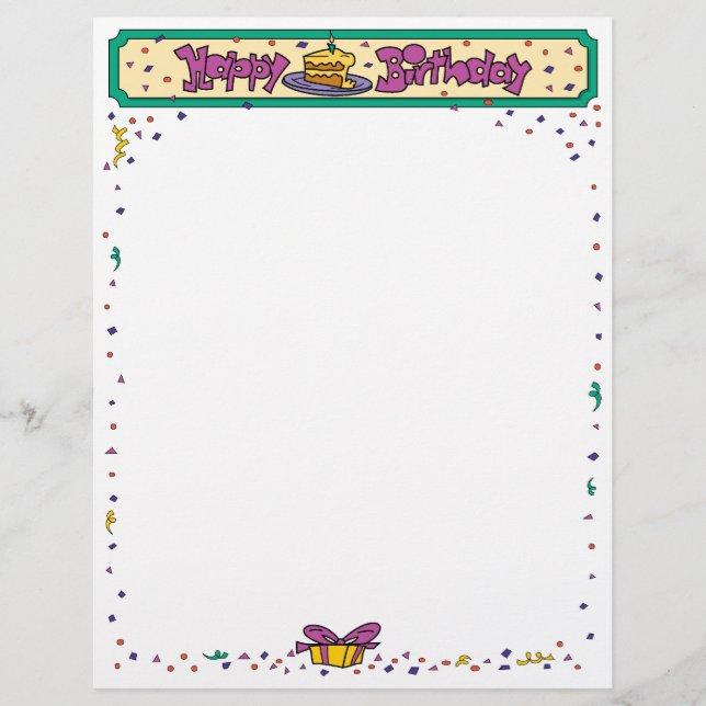 Happy Birthday Letterhead (Vorderseite)