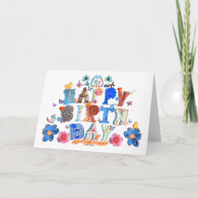 Happy birthday letters karte (Vorderseite)