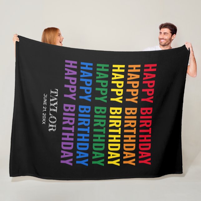 Happy Birthday LGBT Pride LGBTQ Transgender Fleecedecke (Beispiel)