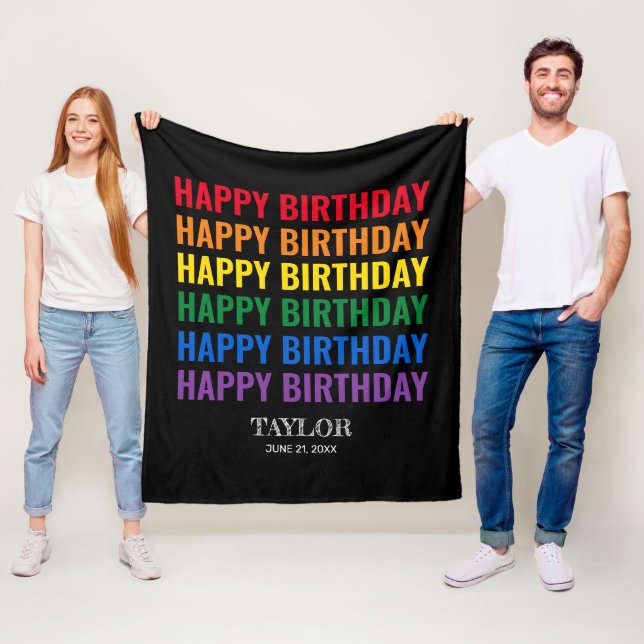 Happy Birthday LGBT Pride LGBTQ Transgender Fleecedecke (Beispiel)