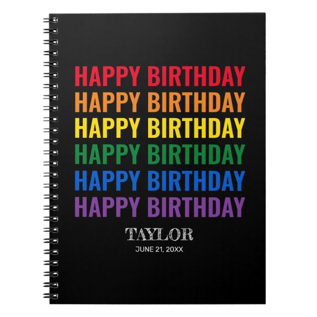 Happy Birthday LGBT Pride LGBTQ Transgender Notizblock (Vorderseite)