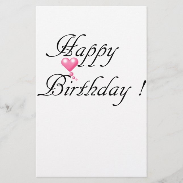 Happy Birthday Liebe Briefpapier (Vorderseite)