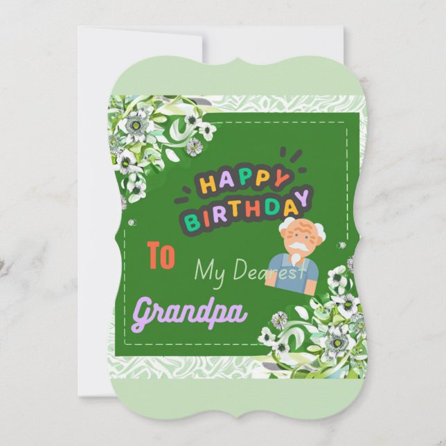 "Happy Birthday Liebste Opa" Karte (Vorderseite)