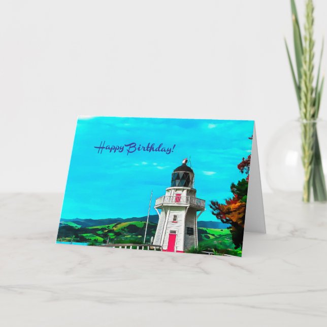 Happy Birthday Lighthouse Card Karte (Vorderseite)