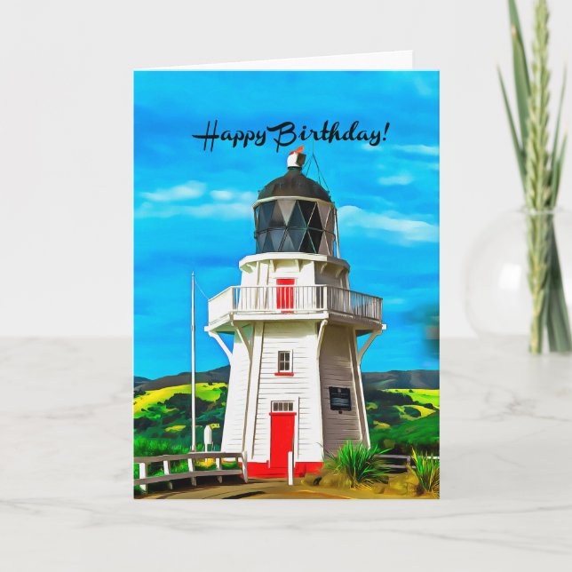 Happy Birthday Lighthouse Fine Art Card Karte (Vorderseite)