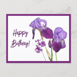 Happy Birthday lila Reisen schöne Blumen niedlich Postkarte