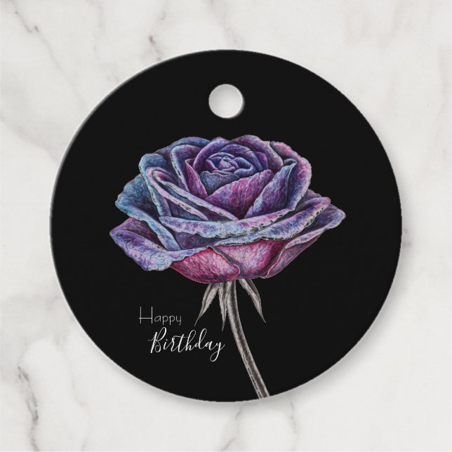 Happy Birthday Lila Rose Geschenkanhänger (Vorderseite)