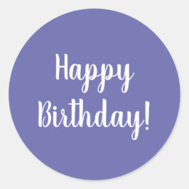 Happy Birthday Lila White Typografy Runder Aufkleber