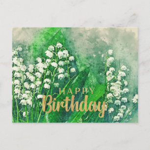 Happy Birthday Lily of the Valley Blume Postkarte