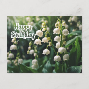 Happy Birthday Lily of the Valley Blume Postkarte