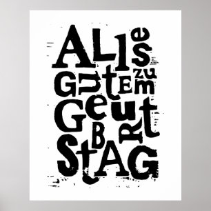 "Happy Birthday" Lino Cut Poster
