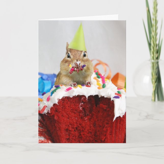 Happy Birthday Little Chipmunk Karte (Vorderseite)