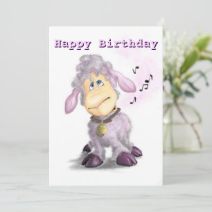 Happy Birthday - Little Lamb with Bell - Name hinz