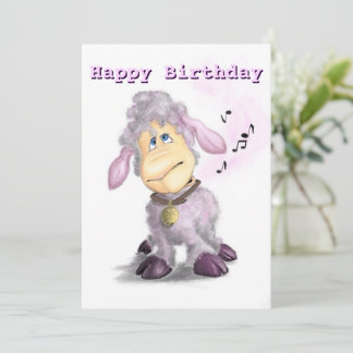 Happy Birthday - Little Lamb with Bell - Name hinz