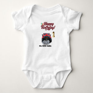 "Happy Birthday Little One - Custom Baby Bodysuit" Baby Strampler