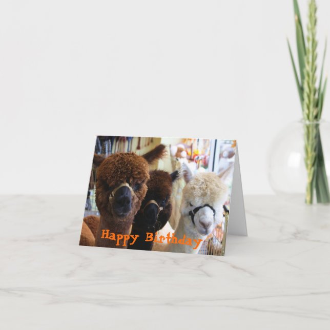 Happy Birthday Llama Card Karte (Vorderseite)