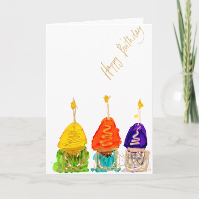Happy Birthday Lovitude Cupcakes Karte (Vorderseite)