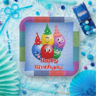 Happy Birthday Lustige Luftballons Pappteller