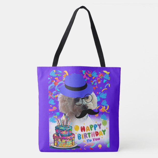 Happy Birthday machen ein Wunschpoodle Tote Tasche (Vorderseite)